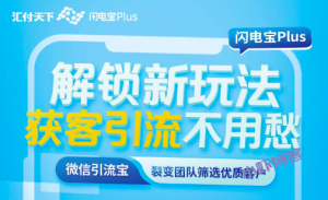 闪电宝plus解锁推广新玩法,微信引流宝裂变团队真简单