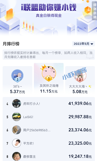 爱奇艺联盟一个月能挣多少钱?i联盟收入排行榜让人震惊