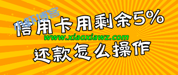 信用卡用剩余5%还款怎么操作?我来教你正确的方式