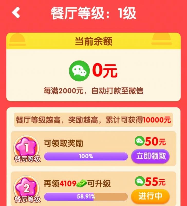 阳光餐厅赚钱红包版能提现2000吗?不值得大家尝试